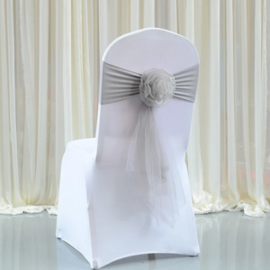 Grey Flower Chair Sashes