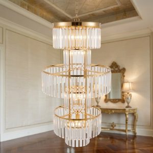 47″ Tall 5-Tier Round Gold Chandelier Base