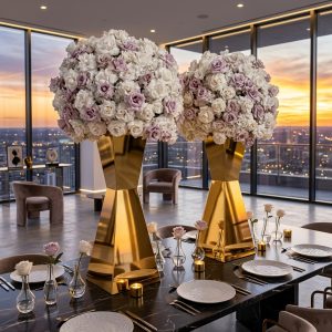 30″ Gold Vase Centerpiece