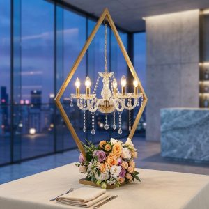 Gold Candelabra Wedding Centerpieces (43″)