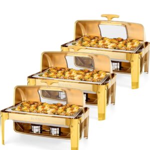 Gold Roll Top Chafing Dishes (10 Quart)