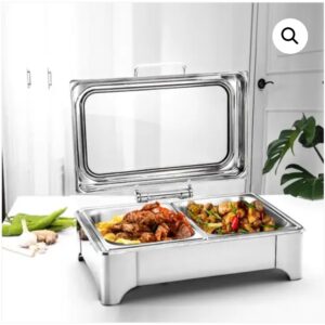 Silver Rectangular Chafing Dishes (10 Quart)