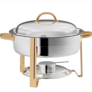 4 Qt. Round Gold Accent Chafing Dish